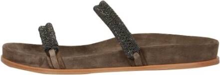 BRUNELLO CUCINELLI Bruine Sandalen Paar Slippers Brown Dames