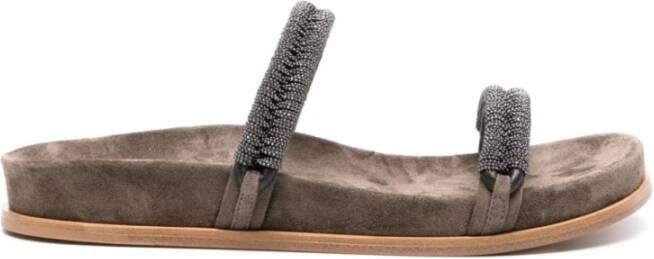 BRUNELLO CUCINELLI Bruine Slippers Ss24 Damesschoenen Brown Dames