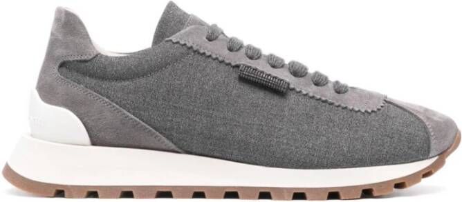 BRUNELLO CUCINELLI Bruine Sneakers met Monili Decoratie Brown Dames