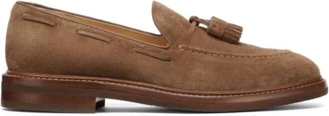 BRUNELLO CUCINELLI Bruine Suède Kwastloafers Brown Heren