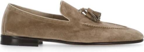 BRUNELLO CUCINELLI Bruine Suède Loafers met Kwastje Brown Heren