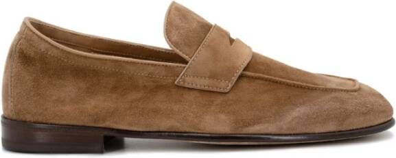 BRUNELLO CUCINELLI Bruine Suède Penny Loafer Moccasins Brown Heren