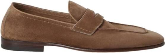 BRUNELLO CUCINELLI Bruine Suède Penny Loafer Schoenen Brown Heren