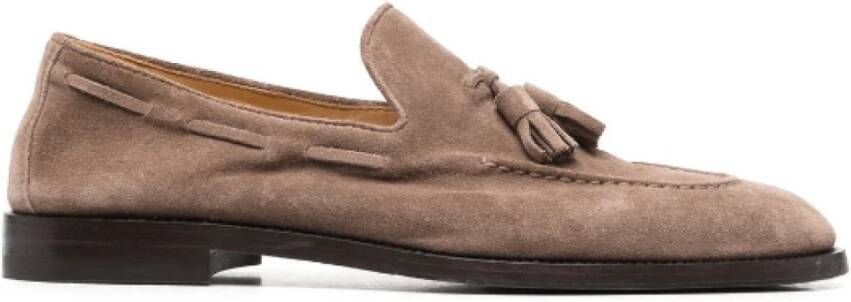 BRUNELLO CUCINELLI Bruine Suède Tassel Loafers voor Heren Beige Heren