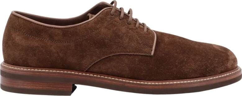 BRUNELLO CUCINELLI Bruine Suède Veterschoenen Brown Heren