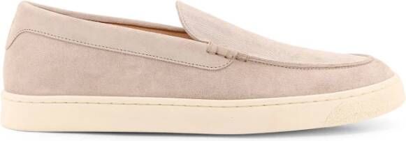 BRUNELLO CUCINELLI Canvas en suède mocassin schoen Beige Heren