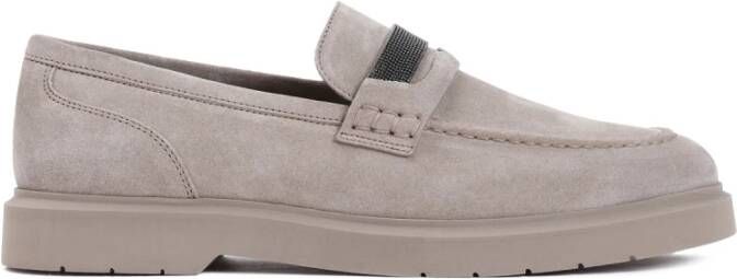 BRUNELLO CUCINELLI Elegante Loafer Schoenen Naakt Neutrals Gray Dames