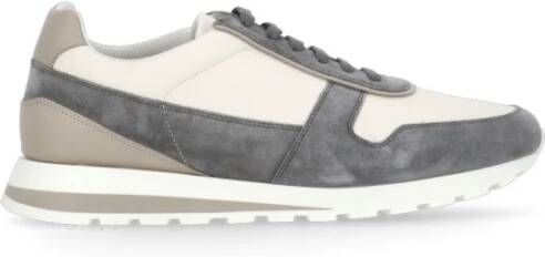 BRUNELLO CUCINELLI Grijze Leren Sneakers met Logodetails Gray Heren