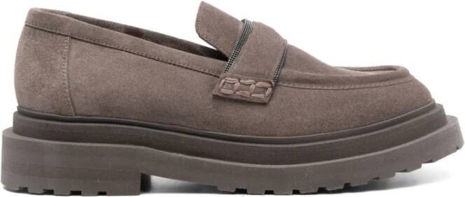 BRUNELLO CUCINELLI Grijze Platte Schoenen Stijl: Gray Dames