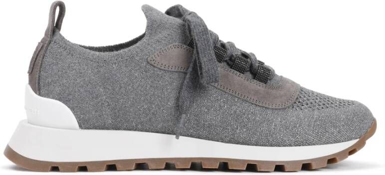 BRUNELLO CUCINELLI Grijze Sneakers Verhoog Stijl Comfort Gray Dames