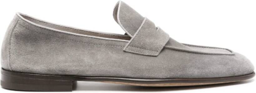 BRUNELLO CUCINELLI Grijze Suede Penny Slot Loafers Gray Heren