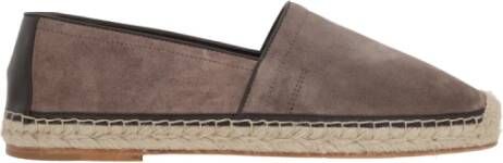 BRUNELLO CUCINELLI Grijze Suède Platte Espadrilles Beige Heren