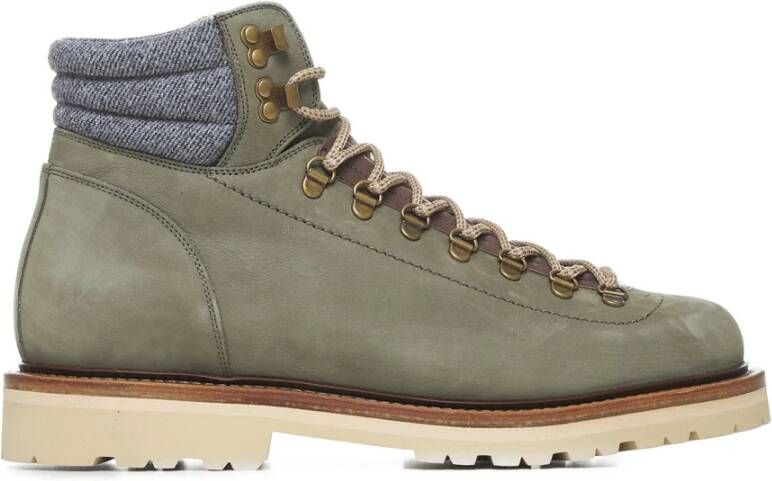 BRUNELLO CUCINELLI Groene Nubuck Enkellaarzen Green Heren