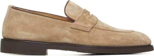 BRUNELLO CUCINELLI Hazelnoot Suède Penny Loafers Bruin Brown Heren