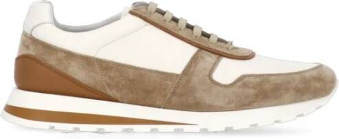 BRUNELLO CUCINELLI Ivoor Leren Sneakers met Contrasterende Details Multicolor Heren