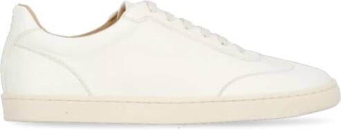 BRUNELLO CUCINELLI Ivoor Leren Sneakers Ronde Neus White Heren