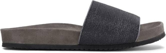 BRUNELLO CUCINELLI Klassieke Riem Slippers Gray Dames