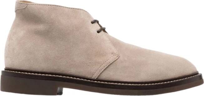 BRUNELLO CUCINELLI Lace-up Boots Beige Heren