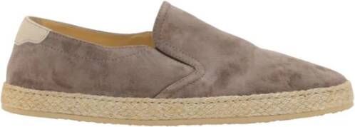 BRUNELLO CUCINELLI Leren Espadrilles met Touw Zool Brown Heren