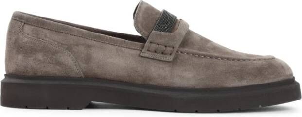 BRUNELLO CUCINELLI Leren Loafers in Taiga Stijl Gray Dames