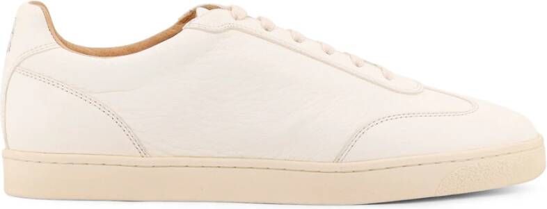 BRUNELLO CUCINELLI Leren Logo Sneakers Rubberen Zool Italië White Heren