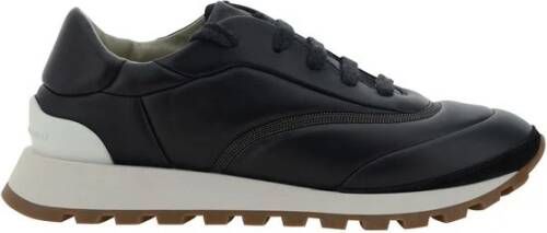 BRUNELLO CUCINELLI Leren Sneakers met Puntige Neus Black Dames