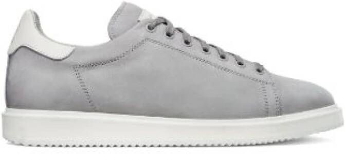 BRUNELLO CUCINELLI Lichtgrijze Nubuck Leren Sneakers Gray Heren