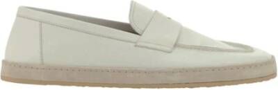 BRUNELLO CUCINELLI Logo Leren Instap-Espadrilles White Heren