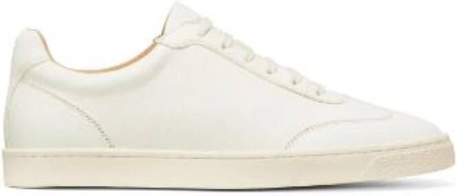 BRUNELLO CUCINELLI Logo Print Sneakers Wit Kalfsleer White Heren