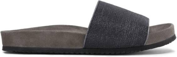 BRUNELLO CUCINELLI Luxe leren pantoffels Black Dames