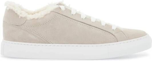 BRUNELLO CUCINELLI Luxe Suède Sneakers met Monile Detail Beige Dames