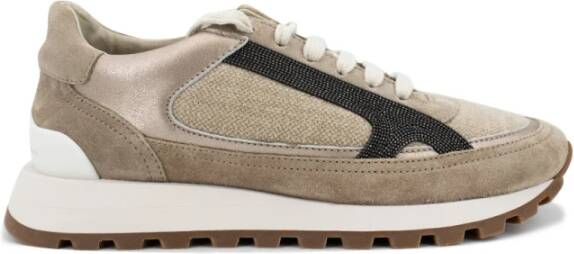 BRUNELLO CUCINELLI Luxe Versierde Sneakers Brown Dames