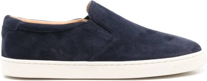 BRUNELLO CUCINELLI Marineblauwe Klittenband Sneakers Blue Heren