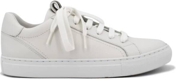 BRUNELLO CUCINELLI Mat Leren Sneakers met Iconische Decoratie White Dames