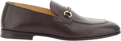 BRUNELLO CUCINELLI Loafers van leer met geantiqueerd messing detail Brown Heren