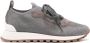 BRUNELLO CUCINELLI Metallic Grijze Gebreide Sneakers met Geperforeerde Neus Gray Dames - Thumbnail 1