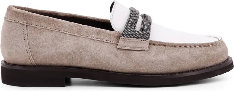 BRUNELLO CUCINELLI Monili detail suède leren loafers Multicolor Dames