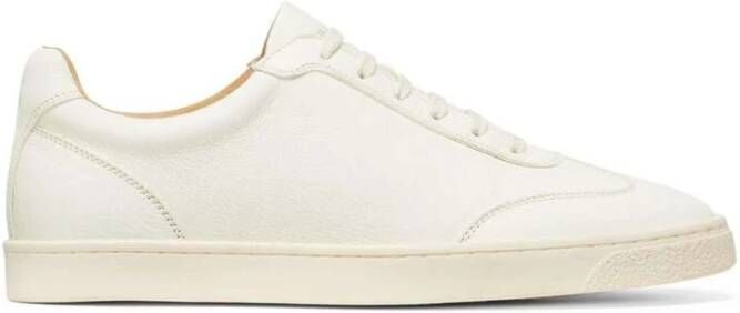 BRUNELLO CUCINELLI Off-White Leren Sneaker Logo Print White Heren