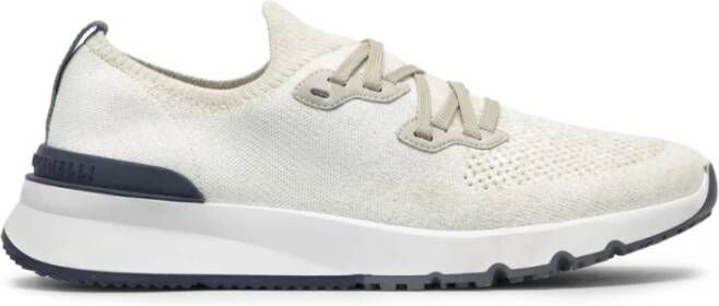 BRUNELLO CUCINELLI Off-White Low-Top Sneakers Beige Heren