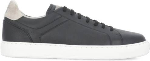 BRUNELLO CUCINELLI Zwarte Leren Sneakers voor Heren Black Heren