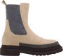 BRUNELLO CUCINELLI Suede Enkellaarzen met Precious Contour Beige Dames - Thumbnail 1