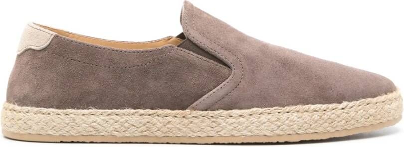 BRUNELLO CUCINELLI Suede Instappers Rubberen Zool Ontwerp Gray Heren