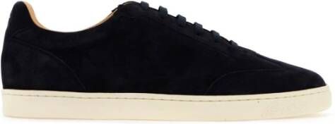 BRUNELLO CUCINELLI Suède Sneakers met Gelamineerde Details Blue Heren