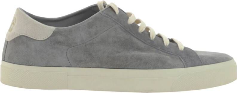 BRUNELLO CUCINELLI Suède Sneakers Veters Rubber Zool Gray Heren