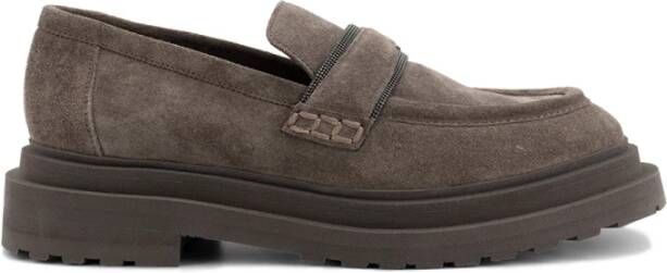 BRUNELLO CUCINELLI Verfijnde en Moderne Moccasin met Fijne Materialen Brown Dames