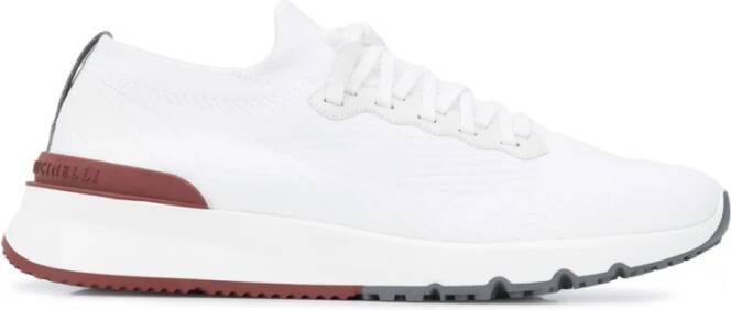 BRUNELLO CUCINELLI Witte Katoenen Low-Top Sneakers White Heren