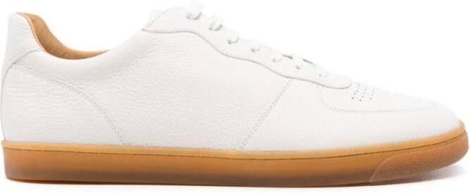 BRUNELLO CUCINELLI Witte lage leren sneakers White Heren