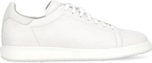 BRUNELLO CUCINELLI Witte Pebble Leren Sneakers Ronde Neus White Heren