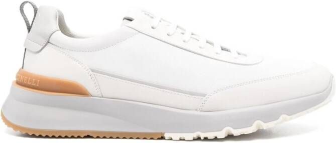 BRUNELLO CUCINELLI Witte Veterschoen met Dikke Zool White Heren