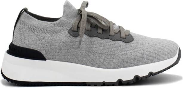 BRUNELLO CUCINELLI Zilver_fumo Gebreide Runners Gray Heren